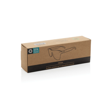 Logo trade advertising products image of: Prism RCS recycled plastic sunglasses with bamboo frame